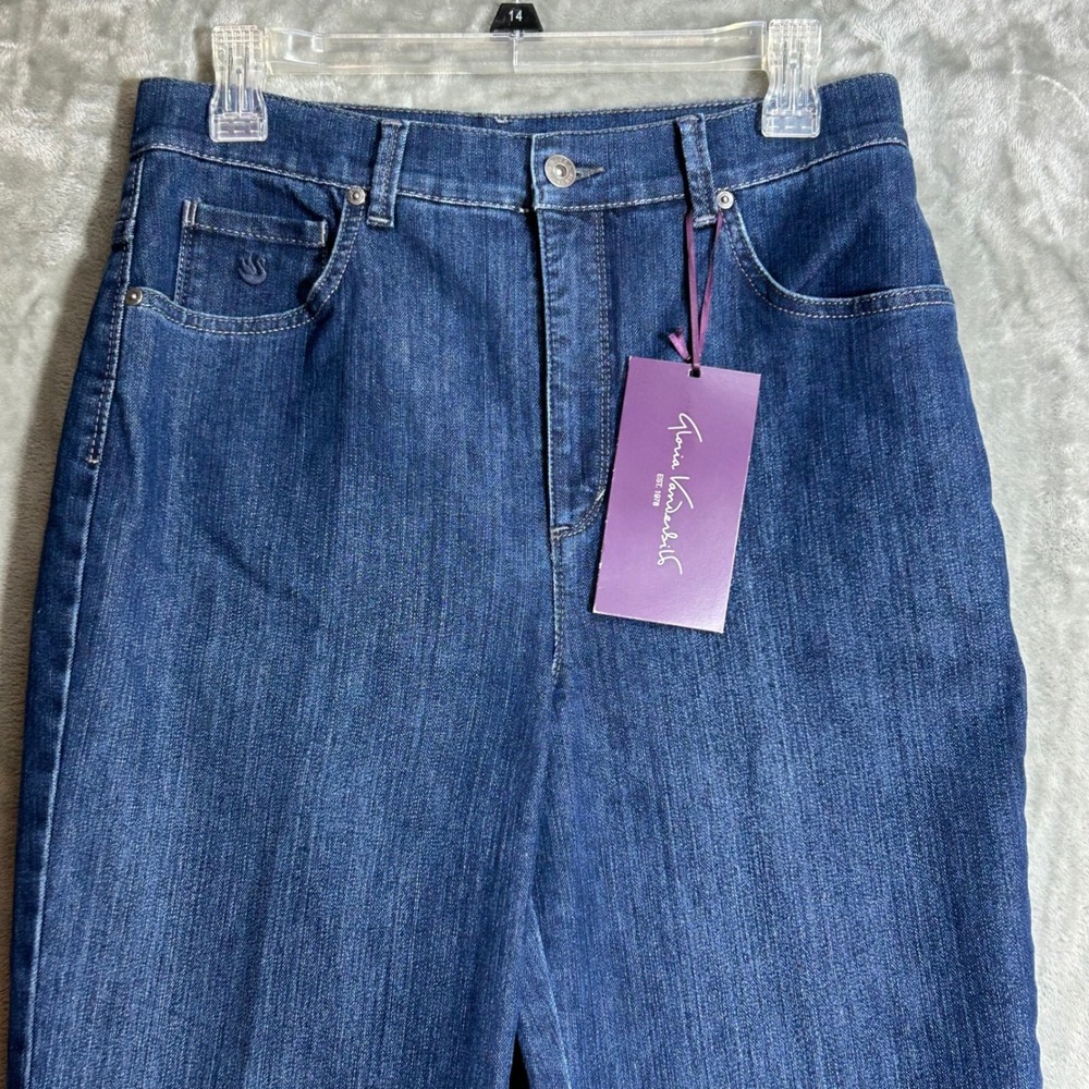 Gloria Vanderbilt Amanda Classic Fit Tapered Jeans Dark Wash Blue 10 Long NEW - Picture 2 of 15